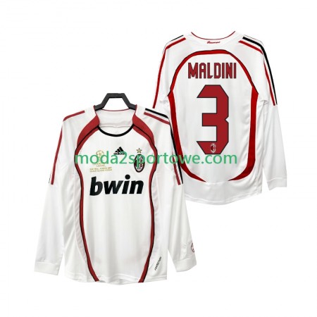 Koszulka AC Milan MALDINI 3 2006 2007 Retro Wyjazdowe Stroje Piłkarskie Długi Rękaw